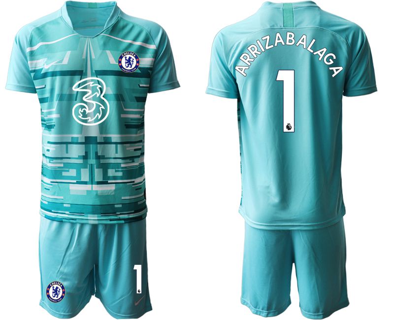 Men 2020-2021 club Chelsea lake blue goalkeeper #1 Soccer Jerseys1